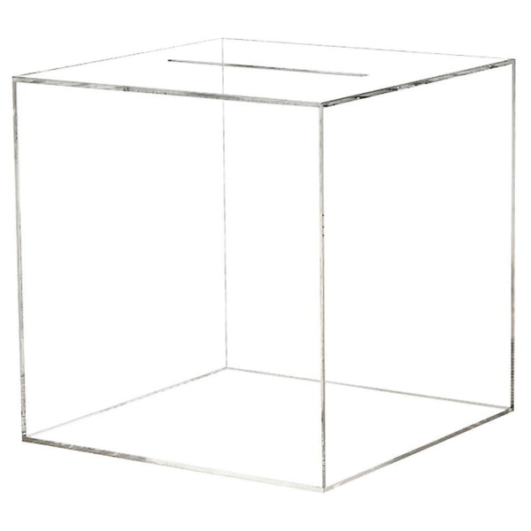 Skrivebords Spargris Akryl Opsparingskrukke Transparent Spargris Pengebeholder 15X15X15CM 15X15X15CM