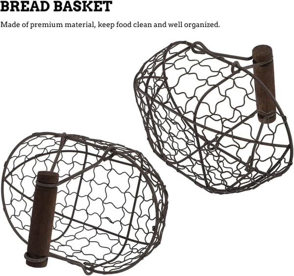 Iron for Fruit Handheld Bread with Multifunctional Basket and Handle Storage Display