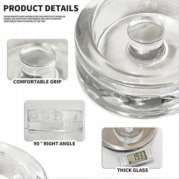 2 PCS Fermentation Weights with Grip Handle for Wide Mouth Jar and Canning Fermentation Pickling Preserving Fermentation