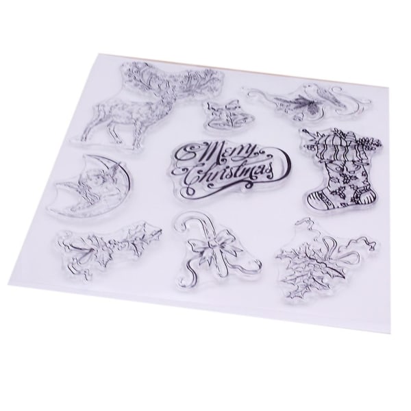 God Jul Älg Silikon Transparenta Stämplar DIY Skrapbok Prägling Album Dekoration Papperskort Hantverk Transparenta Stämplar