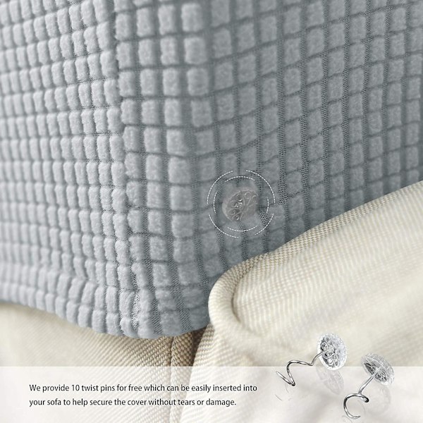 Set med 2 Jacquard Stretch Soffa Armstöd Armstödsskydd Halksäkra Möbelskydd Armstödsskydd för Soffa Recliner Ljusgrå Light Gray