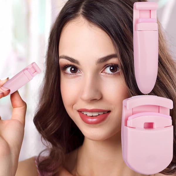 2-piece Eyelash Curler - With Extra Replacement Pads - Portable - Suitable for Partial and Full Eye Makeup - Pink