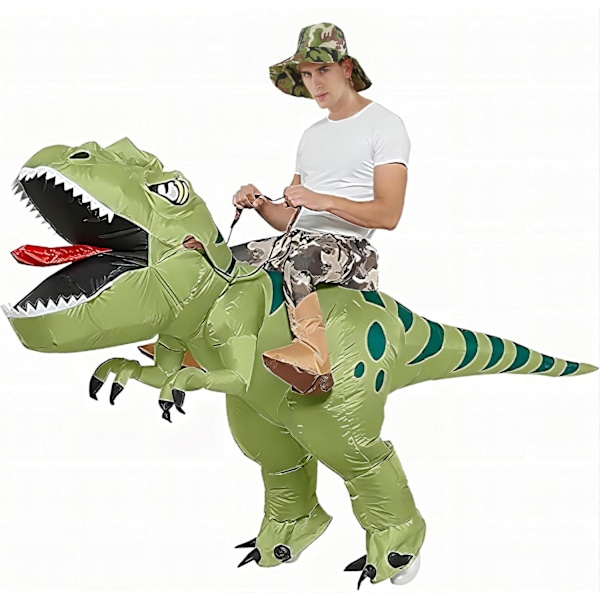 Puhallettava Dinosaurusas T Rex Ilmapuku Hauska Naamiaisasu Halloween-asu Aikuisille