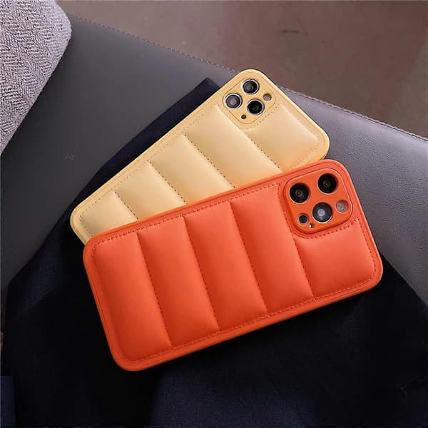 bavurmak iPhone 13 Pro Shockproof TPU PU Leather Case PC Protective Case Phone Cover with Inner Lining - Orange