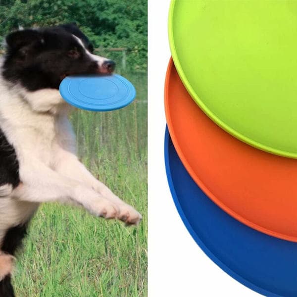 Gummifrisbee til hunde - 3 stk. lette, bløde 7\" flyder i vand, sikker for tænder
