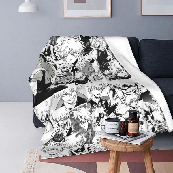 Katsuki Bakugo filtfilt Dekoration My Hero Academia Boku No Hero Academia Bärbar filt för hem soffa sängöverkast