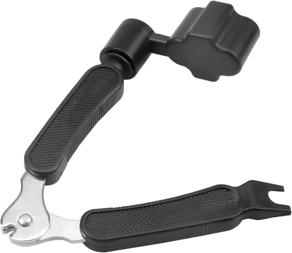 Guitar String Winder Tool 3-In-1 Multifunctional Guitar Tool String Cutter Guitar String Pin Remover Guitar Bridge Pin Remover (Black)