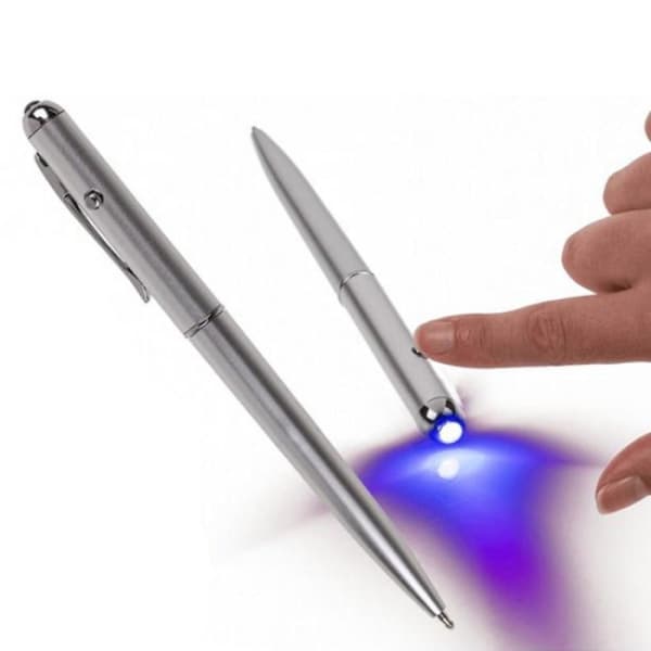 2-pack Spy Pens - Magic & Illusion - Invisible Ink and UV Lamp Silv