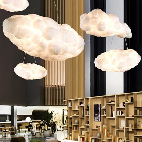Sinknap Cloud Lamp Bright Adjustable Cute Appearance Daily Use Artificial Cloud LED Ceiling Light Photo Prop White