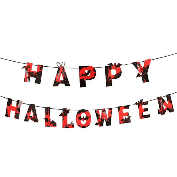 2-pack - Glad Halloween-banderoll | Halloween-dekoration för inomhus och utomhus - Halloween-bakgrundsgirlang för utomhus