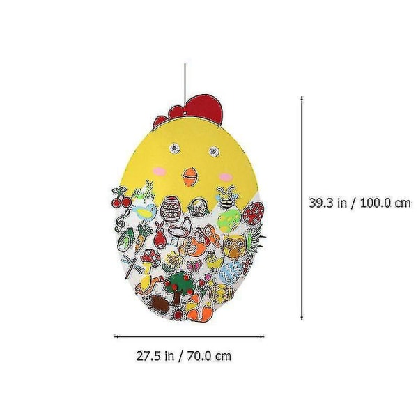1 Sæt Påskekylling DIY Vedhæng Filt Vedhæng Væghængende Kylling Dekoration