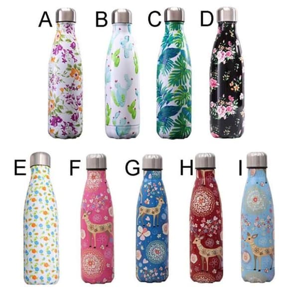 Vandflaske - 500ml - Termoflaske i rustfrit stål - Bananblad Design