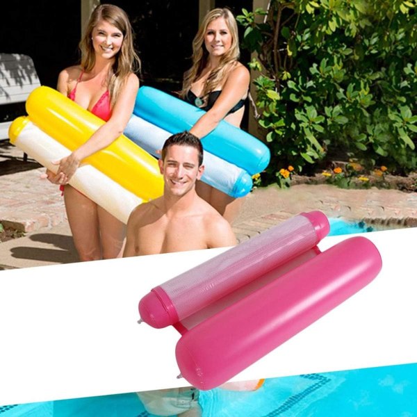 2 stk Rosa flytende oppblåsbar hengekøye svømmebasseng, svømmehengekøye flyte flåte flytende sete hengekøye Sengeseng matte med luftpu