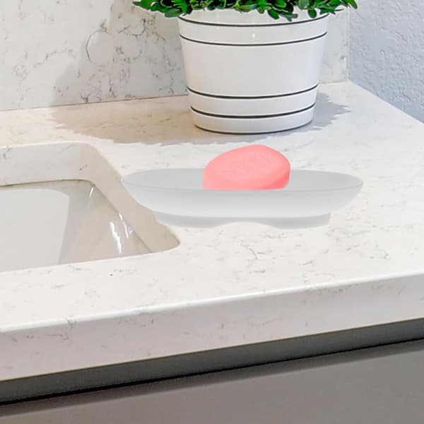 4-piece Silicone Soap Dish Set with Non-slip Easy Soap Storage Tray
