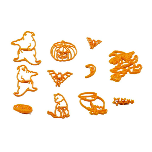 11-pack Kakformar i Plast 3D Halloween Tema Pressbara Kakformar