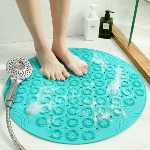 PVC rund massasjebadematte Sklisikker dusjmatte Antibakteriell badematte Maskinvaskbar dusjmatte Badekarmatte med drenering Ho
