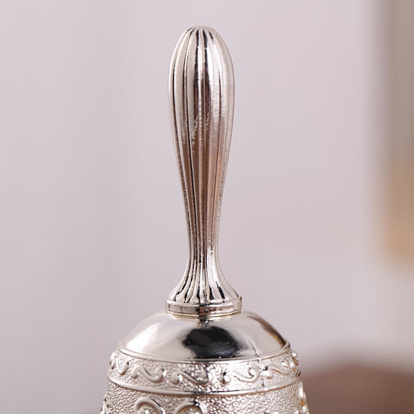 Hållbar Metall Handklocka, Zink Legering Handklocka, för Klass (Silver Carved)