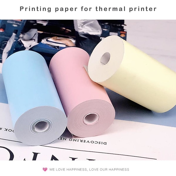 3 stk Farverige 57x30mm Termisk Printpapir Til Telefon Termisk Gul