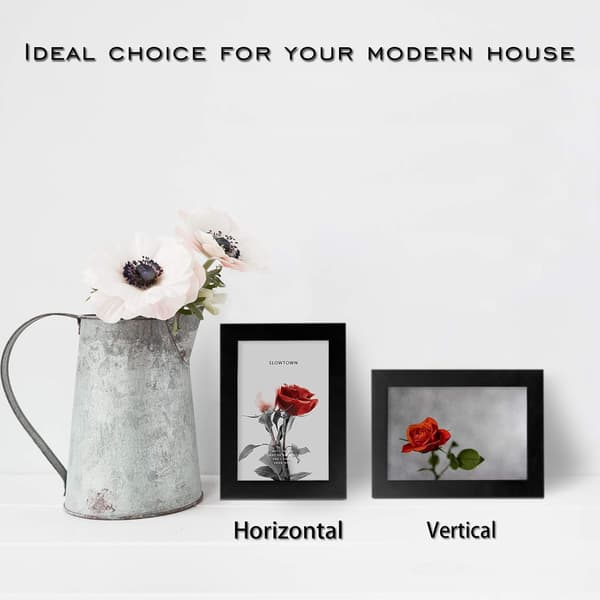 4 pcs Photo Frames 13x18 cm Picture for Tabletop and Wall Mounting Black