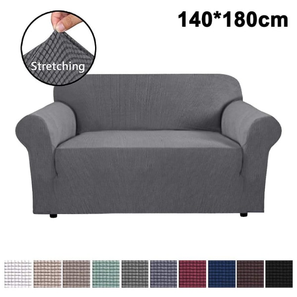 Stretch Soffaöverdrag Möbelskydd Settee Klädsel Mjuk Med Elastisk Bottencheckar Fleece Universal Enfärgad Soffaöverdrag Ljusgrå 140x180cm Light grey 140x180cm