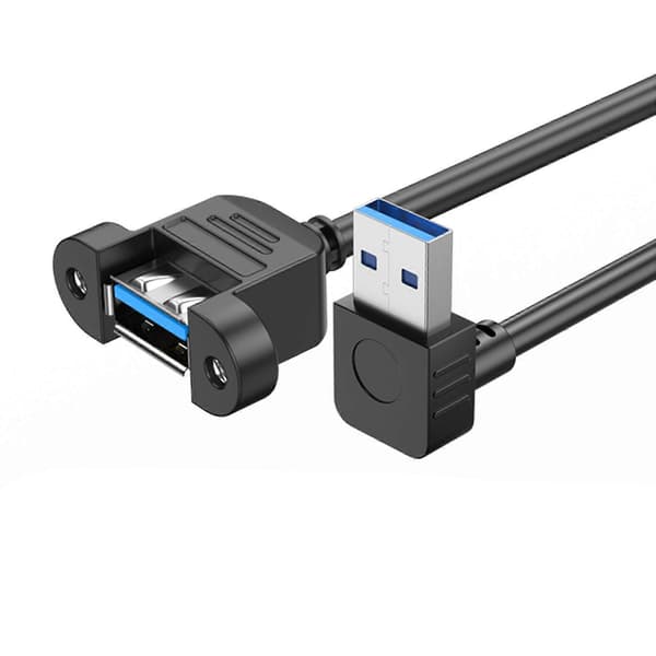USB3.0 Hurtig Overførselsforlængerkabel Med Panelmontering 5Gbps USB 3.0 Han Til Hun Adapterkabel til Industriel Computer 0.3m op up 0.3m