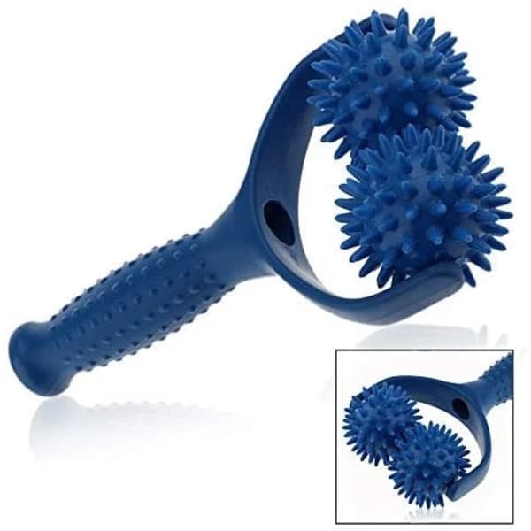 Dybdevævsmassagestick med 2 massagebolde, cellulitfjerner, til skuldre, arme, balder, muskelafslappende massager