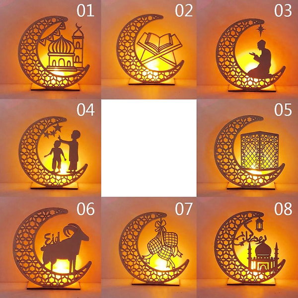 Ramadan-anheng Ed Måne Moské Stjerne Ornament Romdekorasjon Måne bokhylle