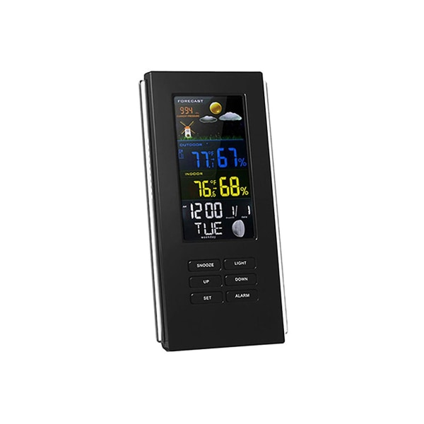 In/Outdoor Digital LCD Trådlös Färg Väder Klocka Kalender Termometer Klocka SvartEU Black EU