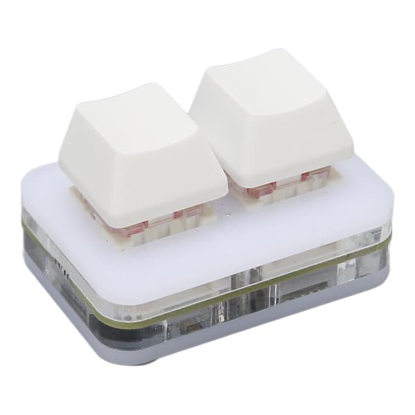 USB 2-tasters minitastatur Tilpasset RGB LED-baggrundsbelysning Makroprogrammeringstastatur til Windows til OS X til Linux Hvid