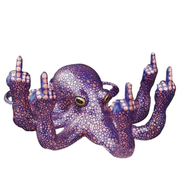 Keskisormi-Oktopus-Patsas Hartsikoriste Puutarhaan Sisä- ja Ulkokäyttöön Koti Sisustus Violetti