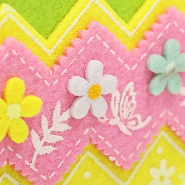 com-four® 3X Easter Basket to Fill - Felt Gift Bag with Easter Bunny - Easter and Spring Decoration (3 Baskets - 19x11cm)