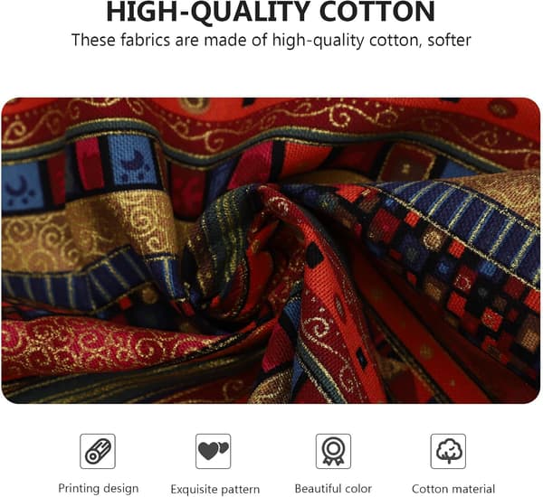 Decorative Ethnic Style Fabric DIY Patchwork Fabric Set for Sewing and Crafts