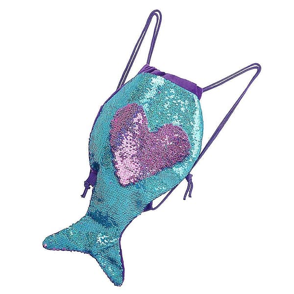 Mermaid Tail Sequin Drawstring Backpack - Monikäyttöinen