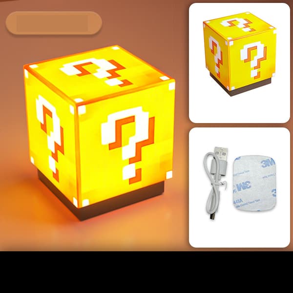 Pixel Block Night Light | Rechargeable Magnetic Mini Lamp Question Mark Light Question mark light