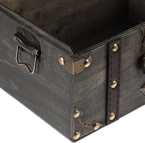 Wooden Treasure Chest with Combination Lock Large Retro Pirate Storage Box