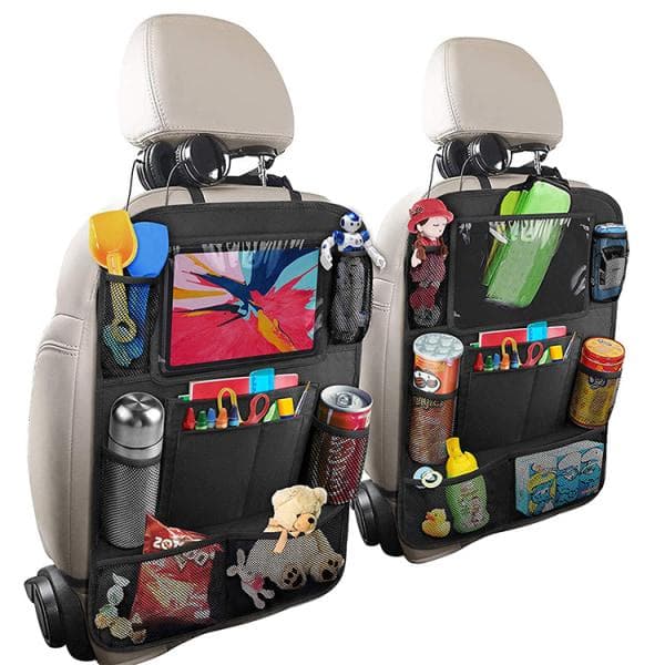 Compatible with iPad. 2-PACK Universal iPad Holder Compatible with Car Backseat, Many Compartments Black