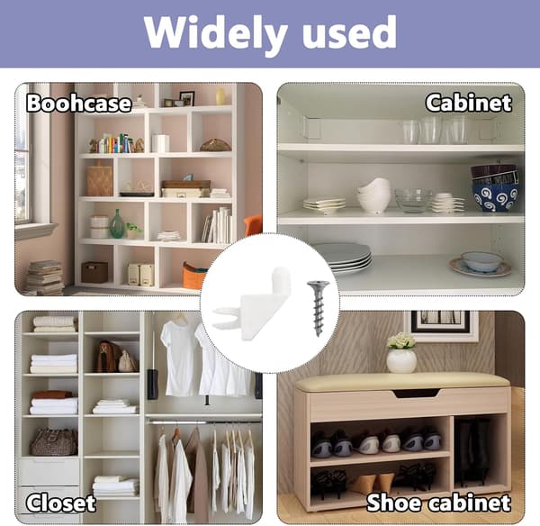 24 Pieces Shelf Supports, Shelf Support 101558 Compatible with IKEA PAX KOMPLEMENT, Replacement Shelf Support Fixing, Shelf Brackets for Wardrobe, White