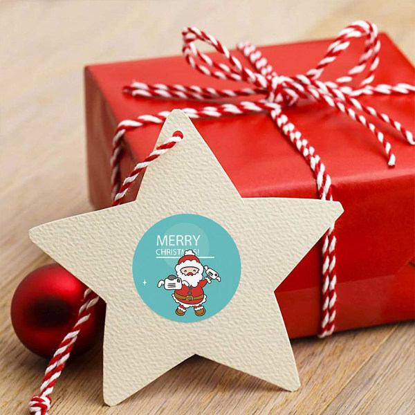 500 rullar Klassisk julklistermärke Rull julkort presentförpackning prydnad