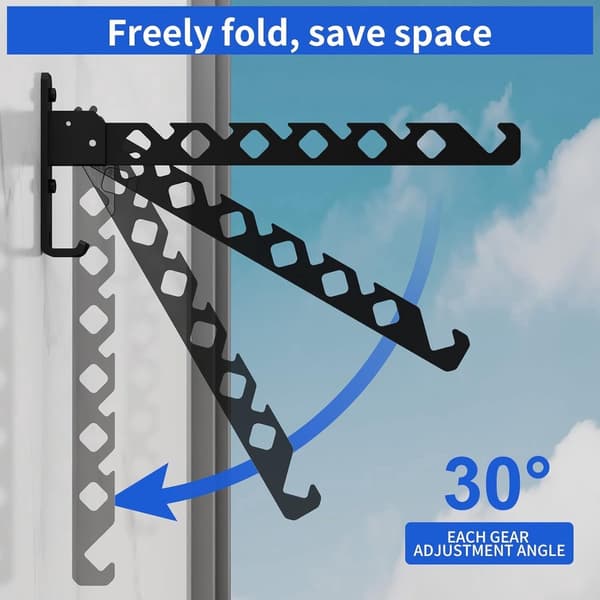 Wall Mounted Foldable Clothes Drying Rack, Adjustable Aluminum Laundry Hanger for Laundry Room, Grey 35 cm grey grey