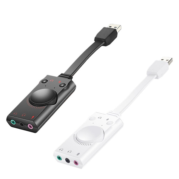 1 stk Lyd Ekstern Usb3.5 Lydadapter Gratis Stasjon Uavhengig Lyd For Datamaskin (hvit)Hvit17.5X3.3X1.5cm