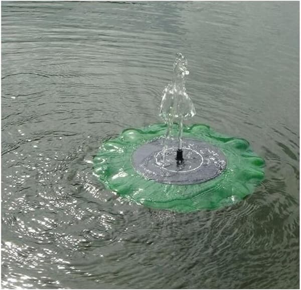 Solcellepumpe damppumpe springvand lotusblad solenergi have
