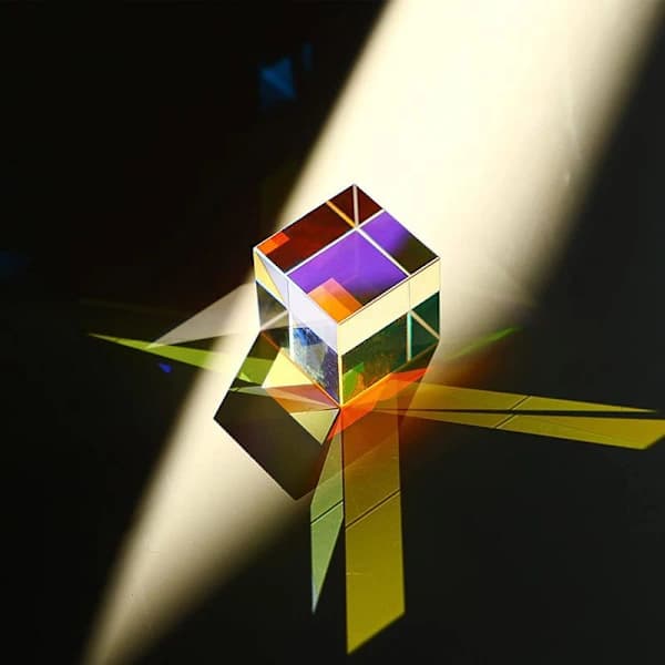 HA-Mini Krystalglas Prisme Terning, Optisk Glas RGB Dispersionsprisme X-Terning