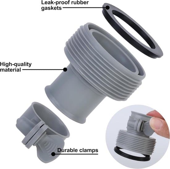 Pool Hose Connectors - Hose Fittings - Pool Maintenance - Universal Size - 2-Pack - Silver