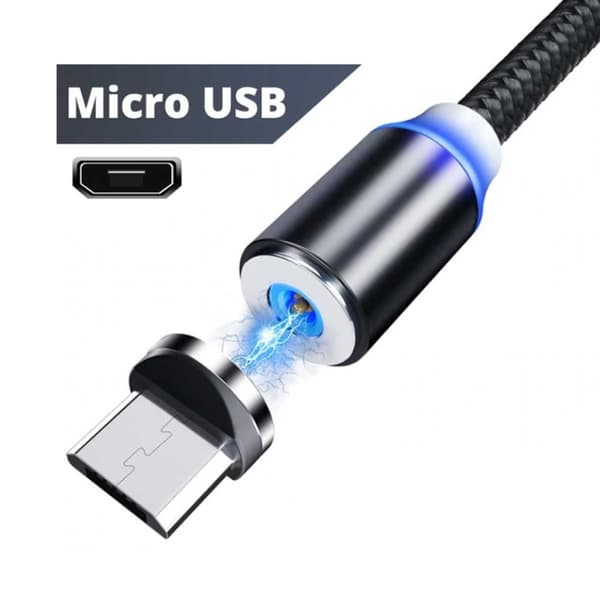 1m magneettinen Micro-USB Quick Charge 3.0 -latauskaapeli Android