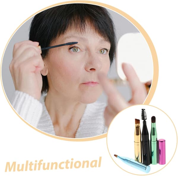 1 set Portable Makeup Brush for Eyebrows, Lips, and Eyeshadow, as well as Compact Beauty Cosmetic Tool