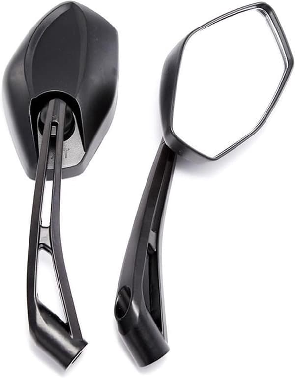Universal Black Motorcycle Handlebar End Mirrors 8mm x 10mm Scooter Mirrors 1 Pair