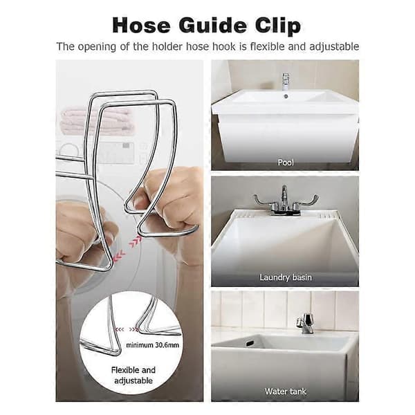 Washing Machine Drain Hose Holder, Adjustable Drain Hose Clamp Hook Hose Guide Clip Fits All Drain Hoses