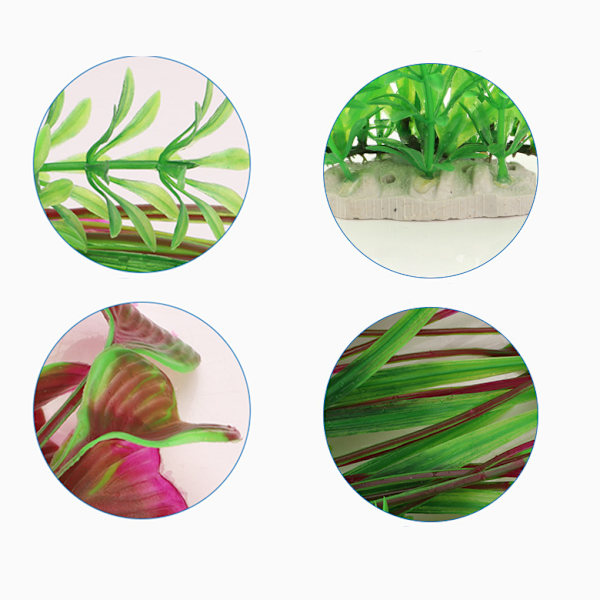 Simuleringsakvarium Dekoration Fisk Tank Falska Vattenväxter Akvarie Ornament Akvarie Plast Alger (Vinröd)