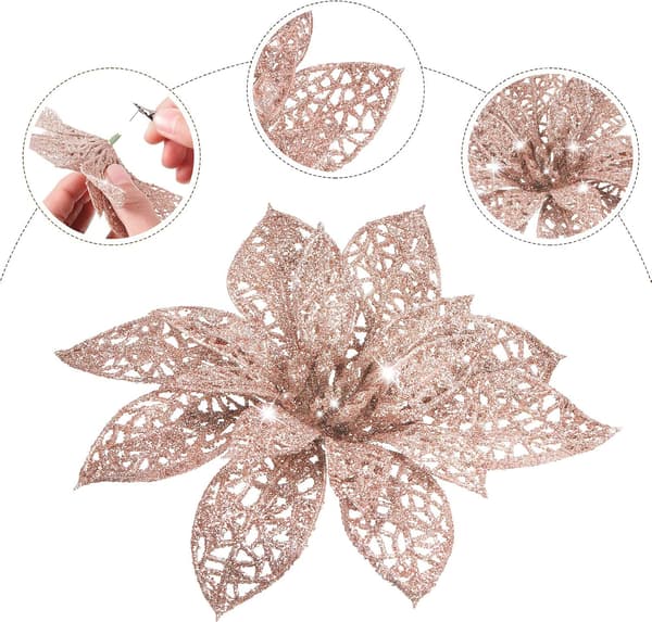 36 stk 36 stk Glitter Julestjerner Kunstige Glitter