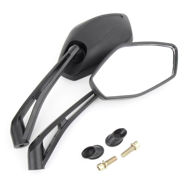 Universal Black Motorcycle Handlebar End Mirrors 8mm x 10mm Scooter Mirrors 1 Pair